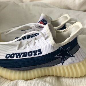 Cowboys White and Blue Women's Sneakers